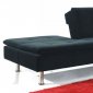 Black Fabric Modern Convertible Sofa Bed w/Split Back