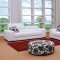 White Fabric 3PC Modern Living Room Set w/Ottoman