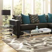 3002 Sectional Sofa in Charcoal Black Chenille Fabric