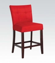 Baldwin Counter Height Chair Set of 2 in Red Microfiber by Acme