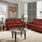 Burgundy Tufted Top Grain Leather Modern Sofa w/Options