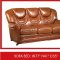 Brown Leather 67 Modern Sofa by ESF w/Options & Wood Framing
