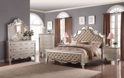 Sonia Traditional 6Pc Bedroom Set in Beige