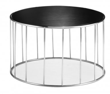 Modern Circular Shape Glass Top Coffee Table w/Steel Frame