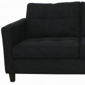 Black Fabric Modern Sofa & Loveseat Set w/Optional Items