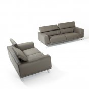 Brustle Sofa Set 3Pc 8334 in Dark Grey Eco-Leather by VIG