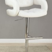 102557 Adjustable Bar Stool Set of 2 in White by Coaster