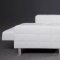 White Tufted Leatherette Modern Living Room w/Sleeper Sofa