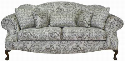 Multi-Tone Silver Fabric Classic Sofa & Loveseat Set w/Options