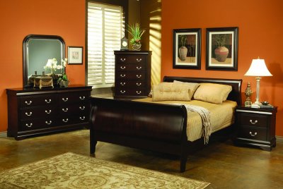 Dark Brown Finish Traditional Bedroomt w/Options