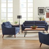 Gano Sofa 509514 in Navy Blue Fabric by Coaster w/Options