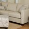 Cream Fabric Reversible Modern Sectional Sofa w/Optional Ottoman