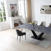 9436 Dining Table Dark Gray by ESF w/Optional 1254 Chairs
