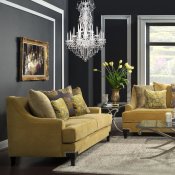 Viscontti SM2201 Sofa in Gold Tone Fabric w/Options
