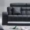 Black Tufted Leather Sofa & Loveseat w/Silver Leather Accents