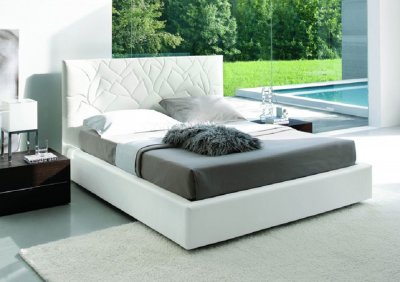 Lily Bed in White Eco-Leather by J&M w/Options