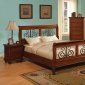 Warm Brown Finish Classic Bedroom Set w/Queen Size Bed