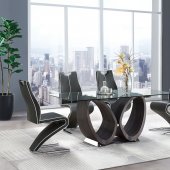 D80012 Dining Room Set 5Pc in Dark Gray by Global w/D4127 Chairs