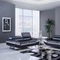U7110 Sofa & Loveseat in Black & Grey Bonded Leather by Global