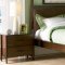 Rich Walnut Finish Casual Bedroom with Elegant Poster Bed