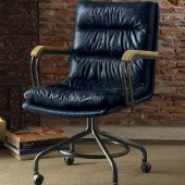 Harith Office Chair 92417 Vintage Blue Top Grain Leather by Acme