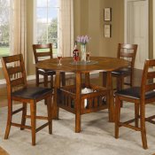 Dark Oak Finish Traditional Counter Height 5Pc Dining Set