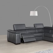 Agata A966 Sectional Sofa in Grey Premium Leather by J&M