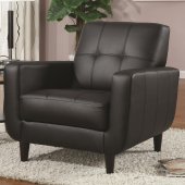 900204 Accent Chair Set of 2 in Black Leatherette by Coaster