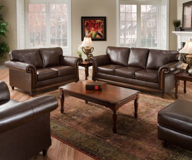 Coffee Soft Bonded Leather Sofa & Loveseat Set w/Options