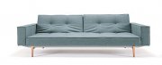 Splitback Sofa Bed w/Arms & Light Wood Legs by Innovation