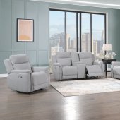 U1797 Motion Sofa & Loveseat Set in Light Gray Fabric by Global