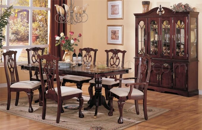 Chippendale Dark Cherry Classic Formal Dining Room w/Options