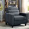 Jensen Sectional Sofa CM6790 in Dark Gray Fabric w/Options