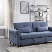 Nichelle Sleeper Sofa 55565 in Blue Fabric by Acme