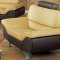Beige & Brown Two-Tone Leather Modern 3Pc Living Room Set