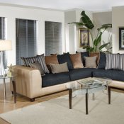 Multi Color Fabric Modern Sectional Sofa w/Optional Ottoman