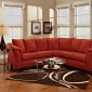 Red Fabric Elegant Modern Sectional Sofa