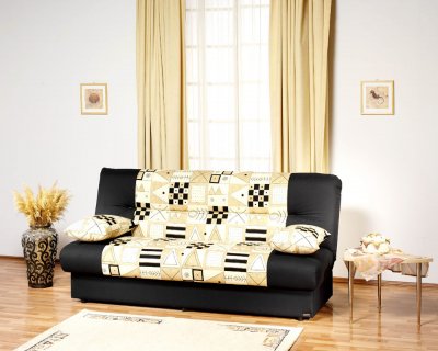 Futon Sofa Beds  Storage on Black   Beige Two Tone Sofa Bed With Storage At Furniture Depot