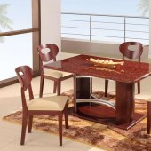 Mahogany Modern Dinette W/Faux Marble Table Top