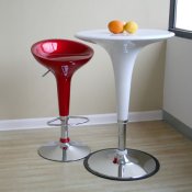 Contemporary Round Top Bar Table With Metallic Base