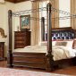 Warm Brown Finish Traditional Bedroom w/Canopy Bed & Options