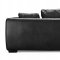 Black Full Leather Contemporary Sofa with Oversized Cushions