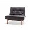 Splitback Sofa Bed in Black w/Arms & Wooden Legs by Innovation