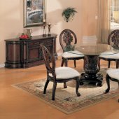 Cherry Finish Round Shape Ideal Dinette Table W/Glass Top