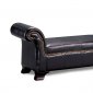 Black Durable Leather Like Vinyl Bench w/Antiqued Nailheads
