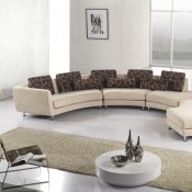 A94 Beige Fabric Ultra Modern 4Pc Modular Sectional Sofa