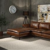 Emrys Sectional Sofa LV01978 in Chocolate Leather by Acme