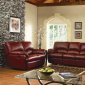 Burgundy or Black Bonded Leather Reclining Livng Room Sofa