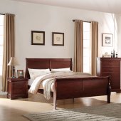 Louis Philippe Bedroom 5Pc Set 23750 in Cherry by Acme w/Options