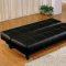 Black Faux Leather Modern Elegant Convertible Sofa Bed